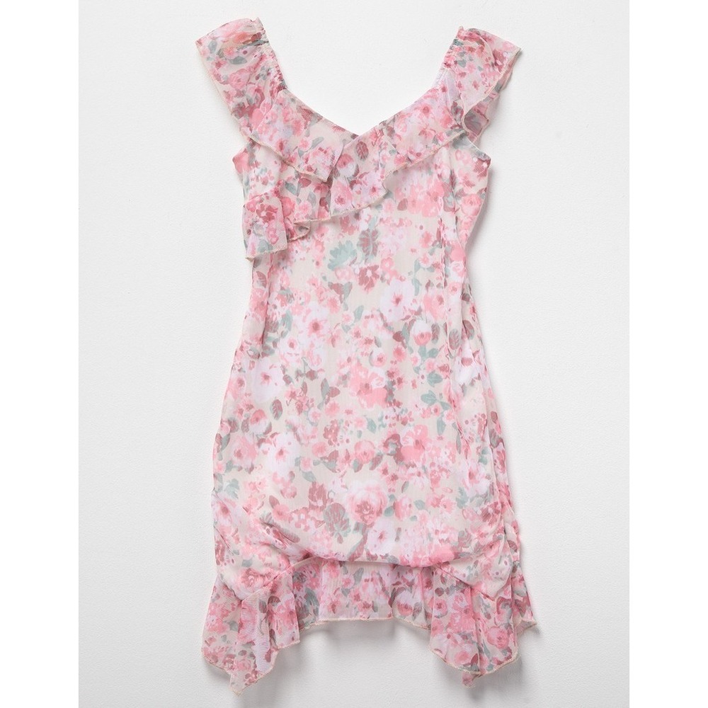 Full Tilt Floral Mesh Girls Dress Sleevless Size XL Pink Combo NWT Tillys soft